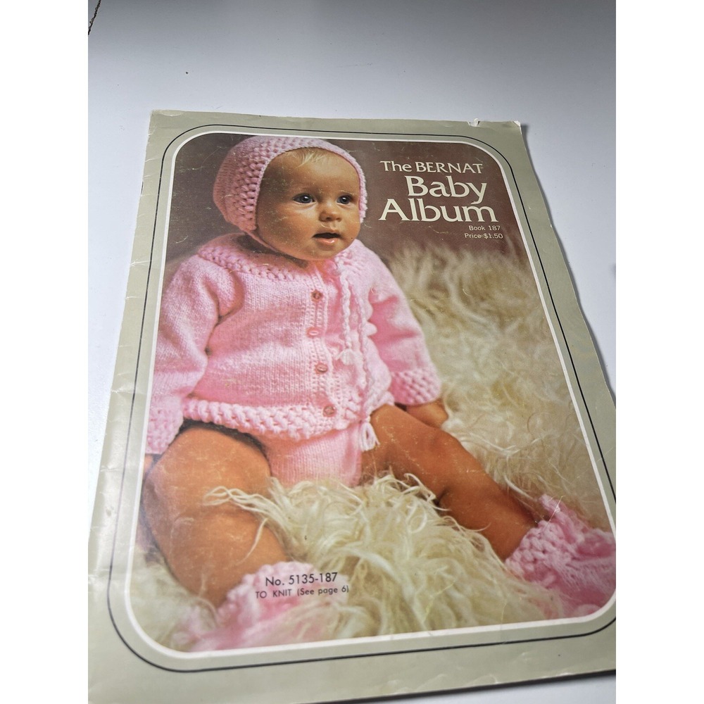 Vintage 1972 The Bernat Baby Album #187‎ Knitting Crochet Booklet 36 Pages